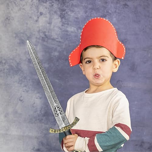 Miniatura 3 de quescu 2 espadas de juguete de caballero, espada romana de plástico para accesorios de disfraz de guerrero medieval, Halloween Cosplay LARP,