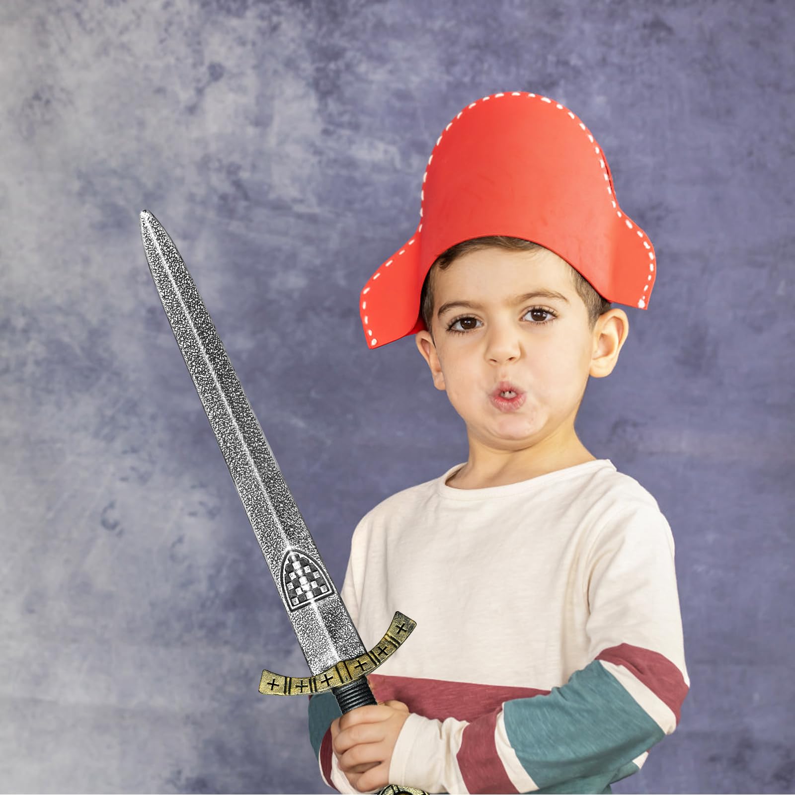 Knight Toy Sword,Plastic Roman Sword for Medieval Warrior Costume Accessories,Halloween Cosplay LARP,Props