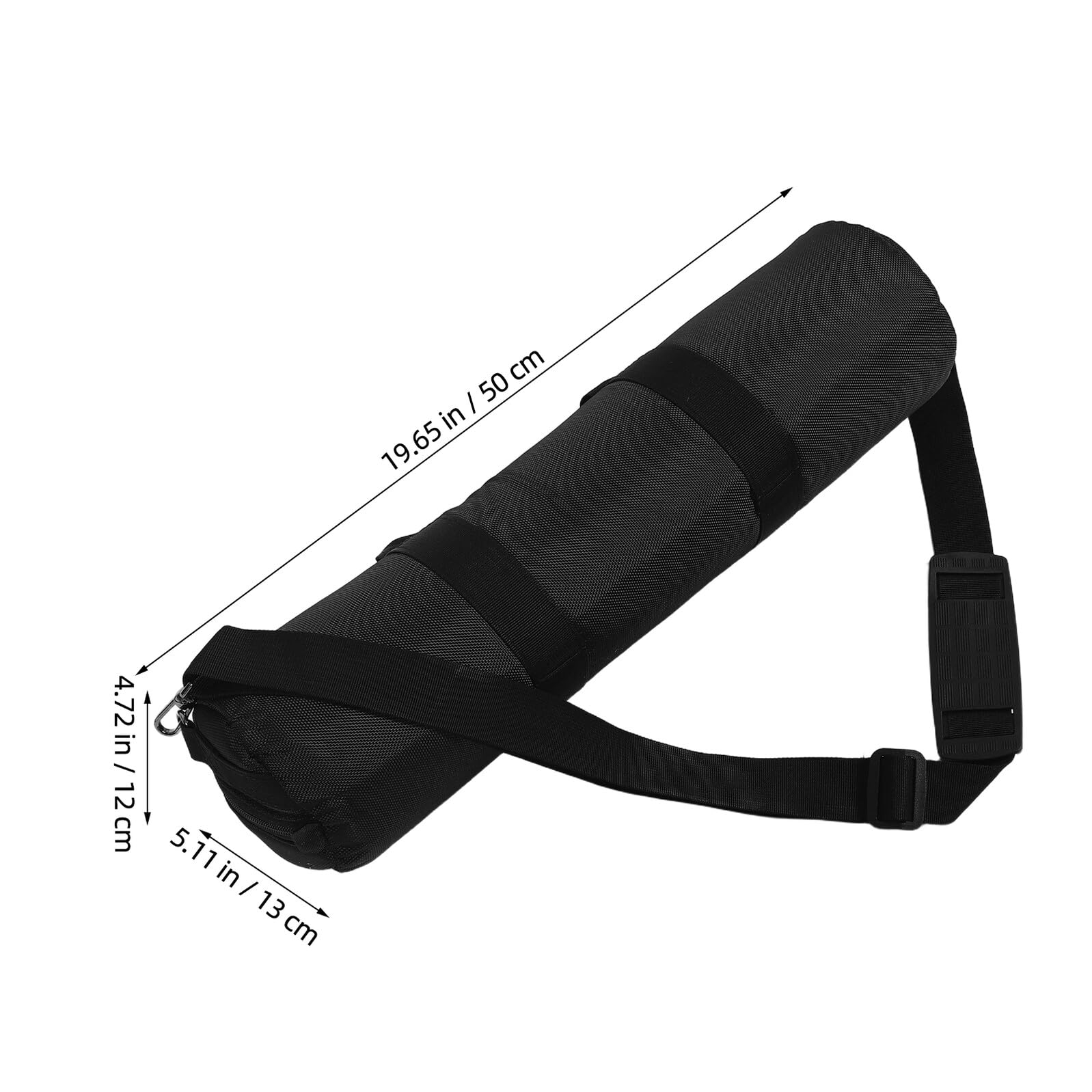 Borsa Cilindrica Nera 50x13cm per Supporto Spartiti Pieghevole | Scelta per Stand Piatti e Utilizzo in Viaggio, Tessuto Leggero, Tracolla Inclusa
