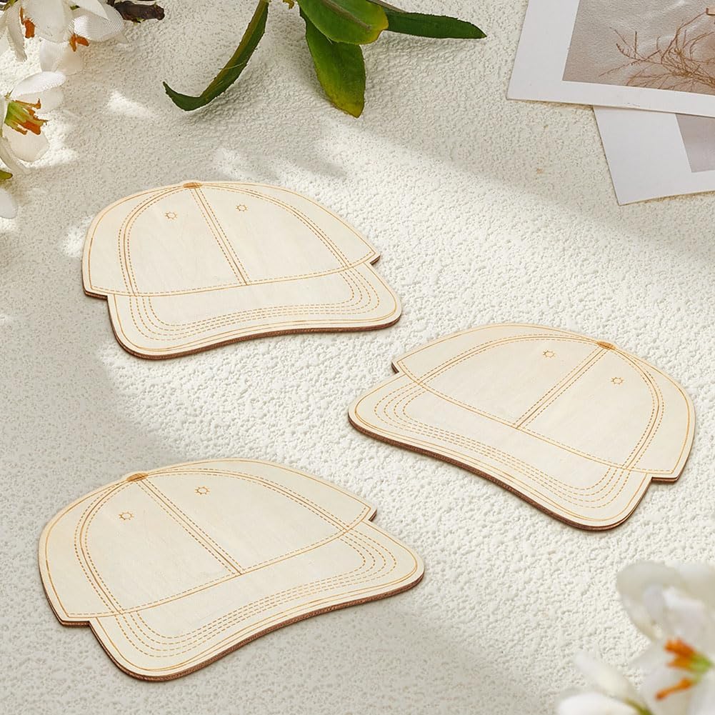 MAYJOYDIY 6 Pcs Trucker Cap Patch Template Wooden Trucker Cap Template Palette Personalized Hat Patches Tool Baseball Hat Board Design Supplies for Designing Your Own Special DIY Hats