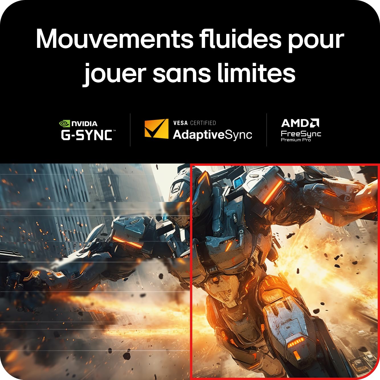 LG UltraGear™ 27GX790A-B Ecran PC Gaming OLED 27" - dalle OLED résolution QHD (2560x1440), 0.03 ms GtG 480Hz, DisplayHDR™ TrueBlack 400, DCI-P3 98.5% (CIE1976), AMD FreeSync Premium Pro, NVIDIA G-Sync