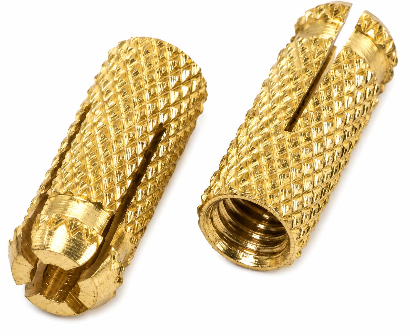 (Pack of 50) Brass Drop in Anchors 3/16" x 25/32" (M5 x 20 mm), Bolt Sleeve, Expansion Wall Dowels, Masonry Concrete Anchor