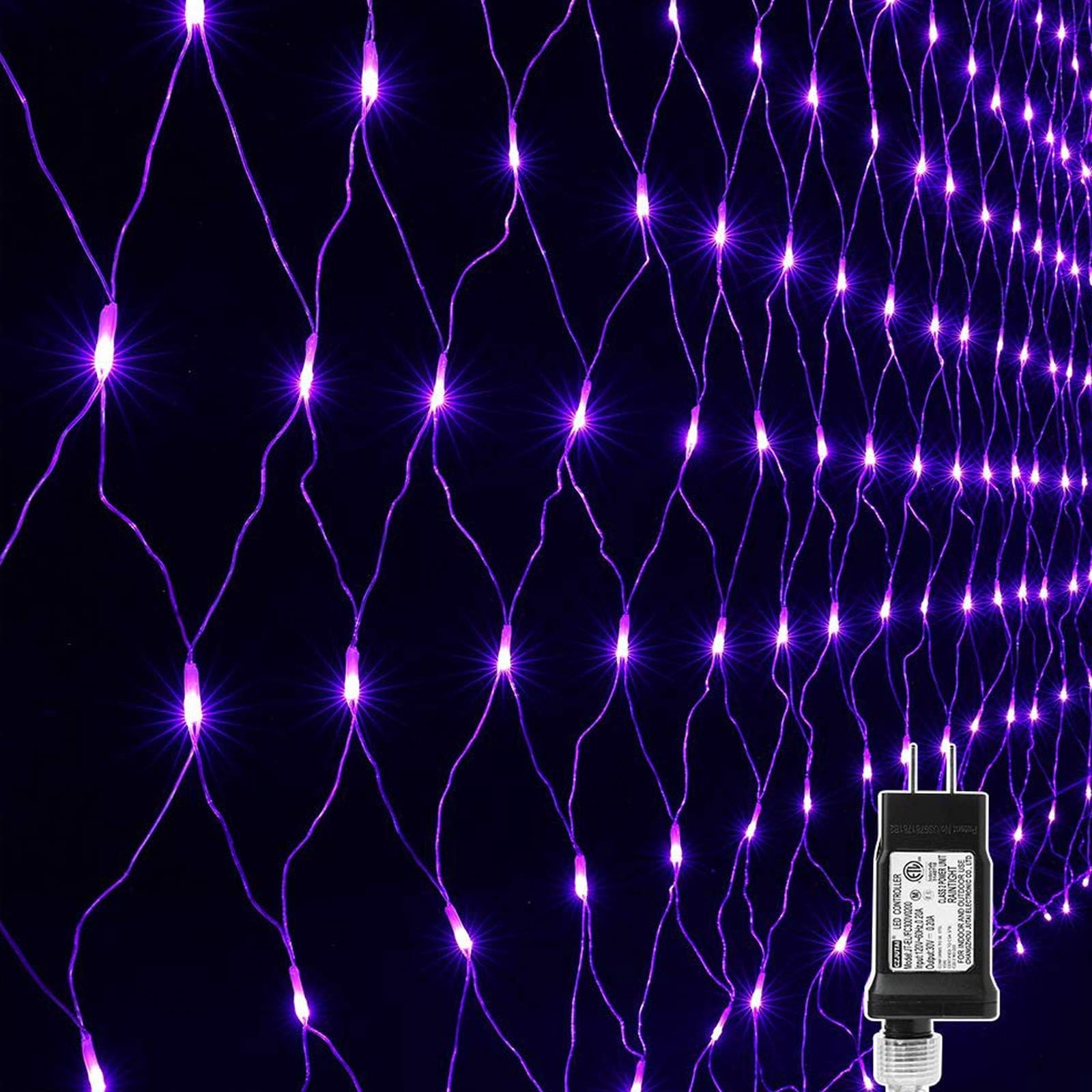 LYHOPE12ft x 5ft 360 LED Halloween Net Lights, 8 Modes Low Voltage Net Lights, Mesh Halloween Decorations Lights for Wreaths, Trees, Bushes, Party, Garden, Outdoor, Indoor Decor