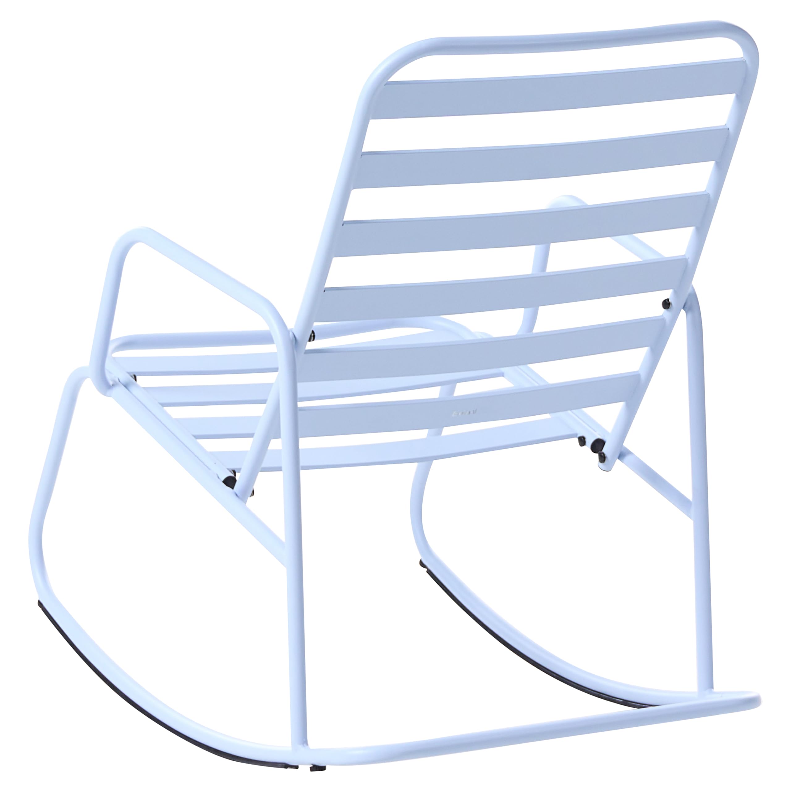 Beliani Sedia a dondolo da giardino moderna in metallo Design a doghe per esterni Alluminio Azzurro