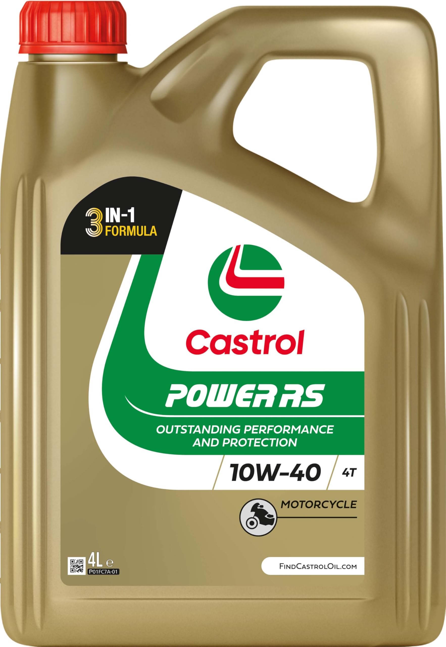 Castrol Motorradöl Power RS 4T 10W-40, 4-Liter