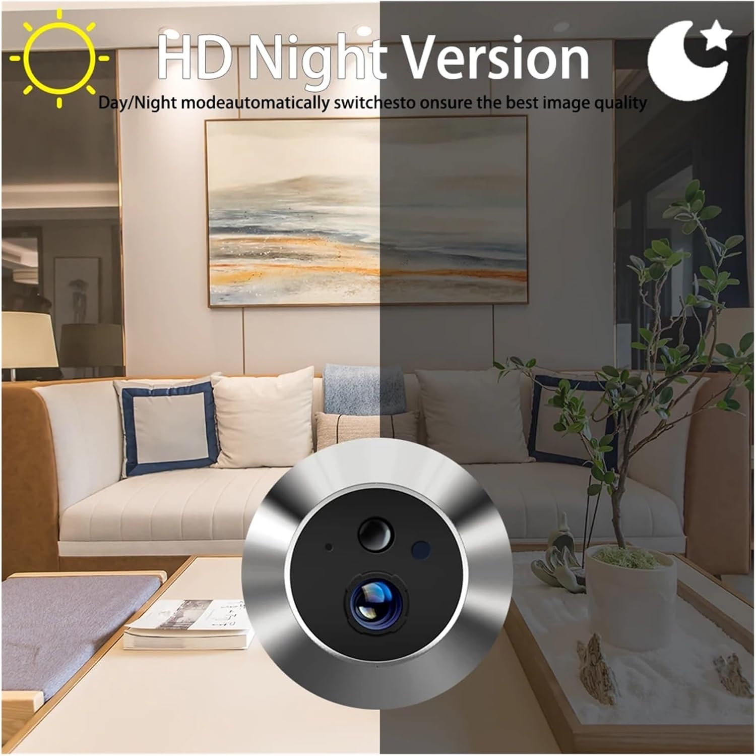 ドアアイカメラ 2.4G WiFi 800mAhバッテリー スマートビデオドアベル