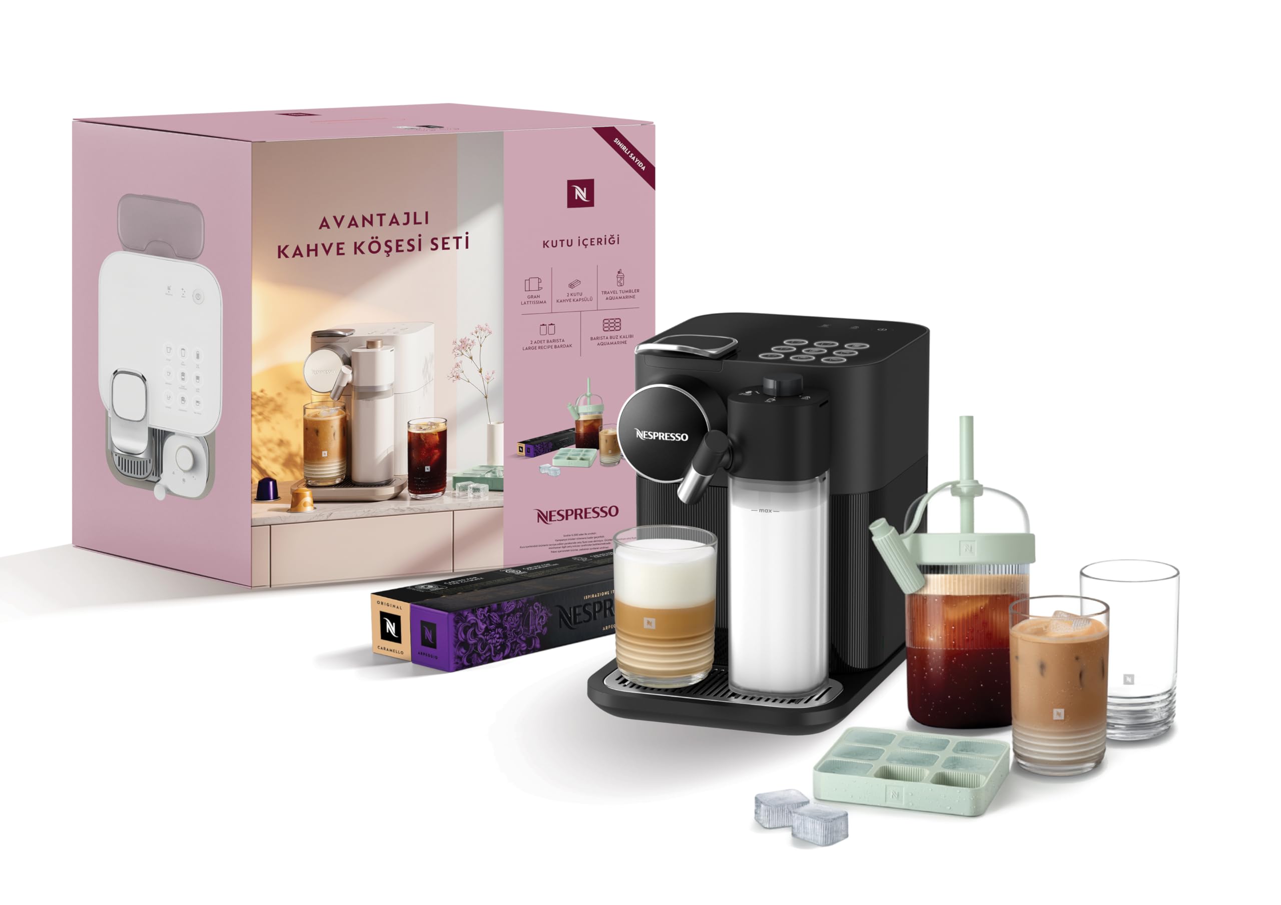 Nespresso F541 Gran Lattissima Siyah Kahve Köşesi Seti : Amazon
