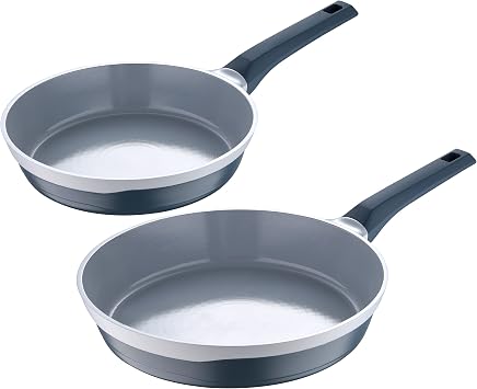 MasterPro - Frying Pans 24cm/28cm Set of 2 - Gastro Induction Cast Aluminium Non-Stick Pan Set, Professional Quality, Ceramic Coated, Ovenproof