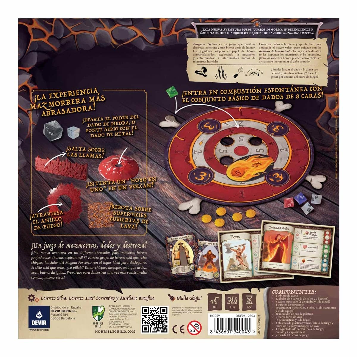 Devir - Dungeon Fighter: Espansione Stanze del Magma Perverso, Gioco da Tavolo, Gioco da Tavolo con Amici Divertente, PartyGame, +8 (BGDUFMASP)