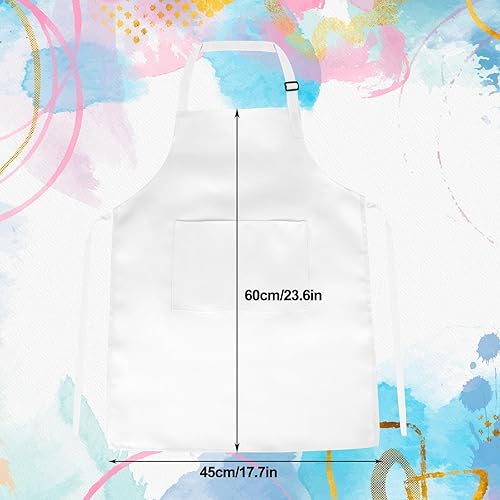 Miniatura 2 de PLULON 15 delantales para niños con 2 bolsillos, delantales de pintura para niños a granel, delantales de pintura ajustables para niños, delantales