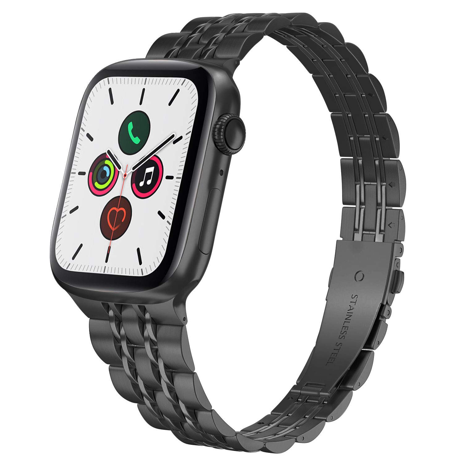 Aizilasa Stainless Steel Bands Compatible with Apple Watch Se Series 8/7/6/5/4/3/2/1 38mm 40mm 41mm 42mm 44mm 45mm 49mm for Women Men