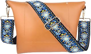 Wolven Jacquard Weave Adjustable Purse Strap Replacement Crossbody Shoulder Strap for Handbag Laptop Bag Etc - Blue Floral