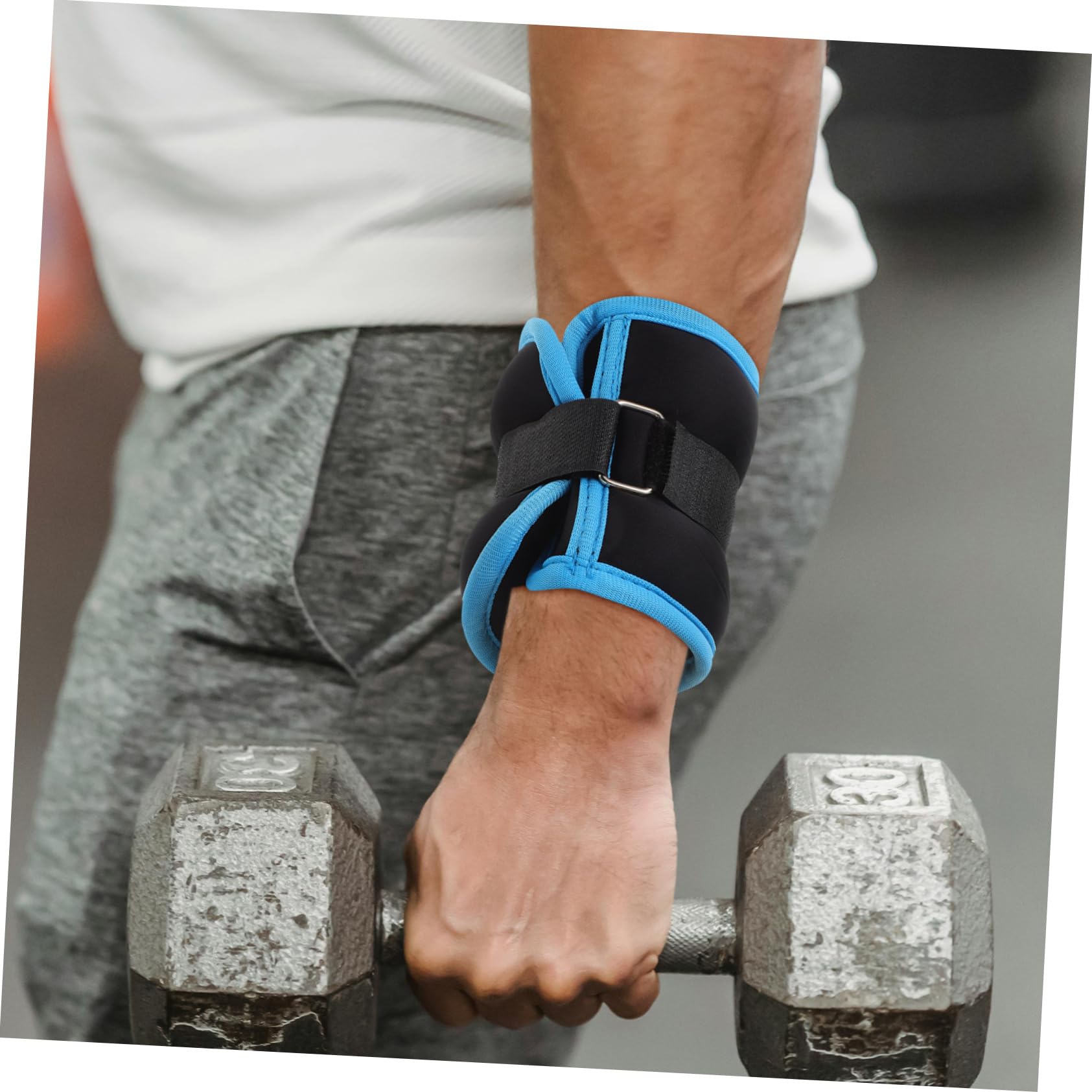 BESPORTBLE Pesi per Caviglie Regolabili 2 Pezzi, Cavigliere in Neoprene e Sabbia di Ferro 0,5kg per Allenamento, Fitness e Corsa