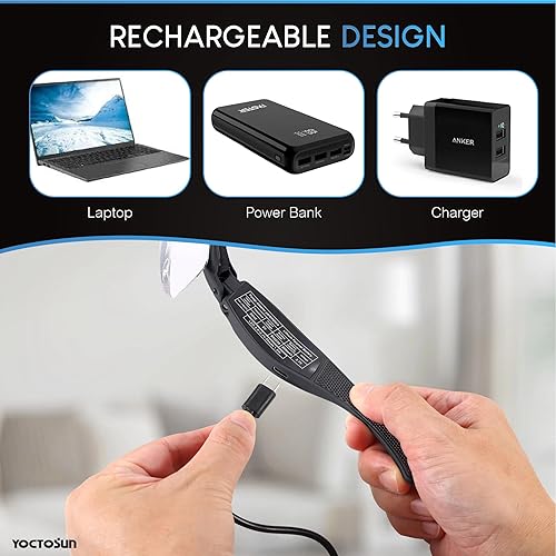 Miniatura 5 de YOCTOSUN Lupa con luz, lupa con 5 lentes desmontables 0.75X-4.0X y 3 luces LED, lupa recargable manos libres para trabajo cercano, manualidades,