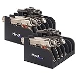 MIND&ACTION Foam Pistol Rack for Gun Safe, Gun Cabinet Accessories, Pistols Holder Storage Organizer, Revolver Firearm Handgun Rack Stand Display (2 Pack-6 Pistols Black)