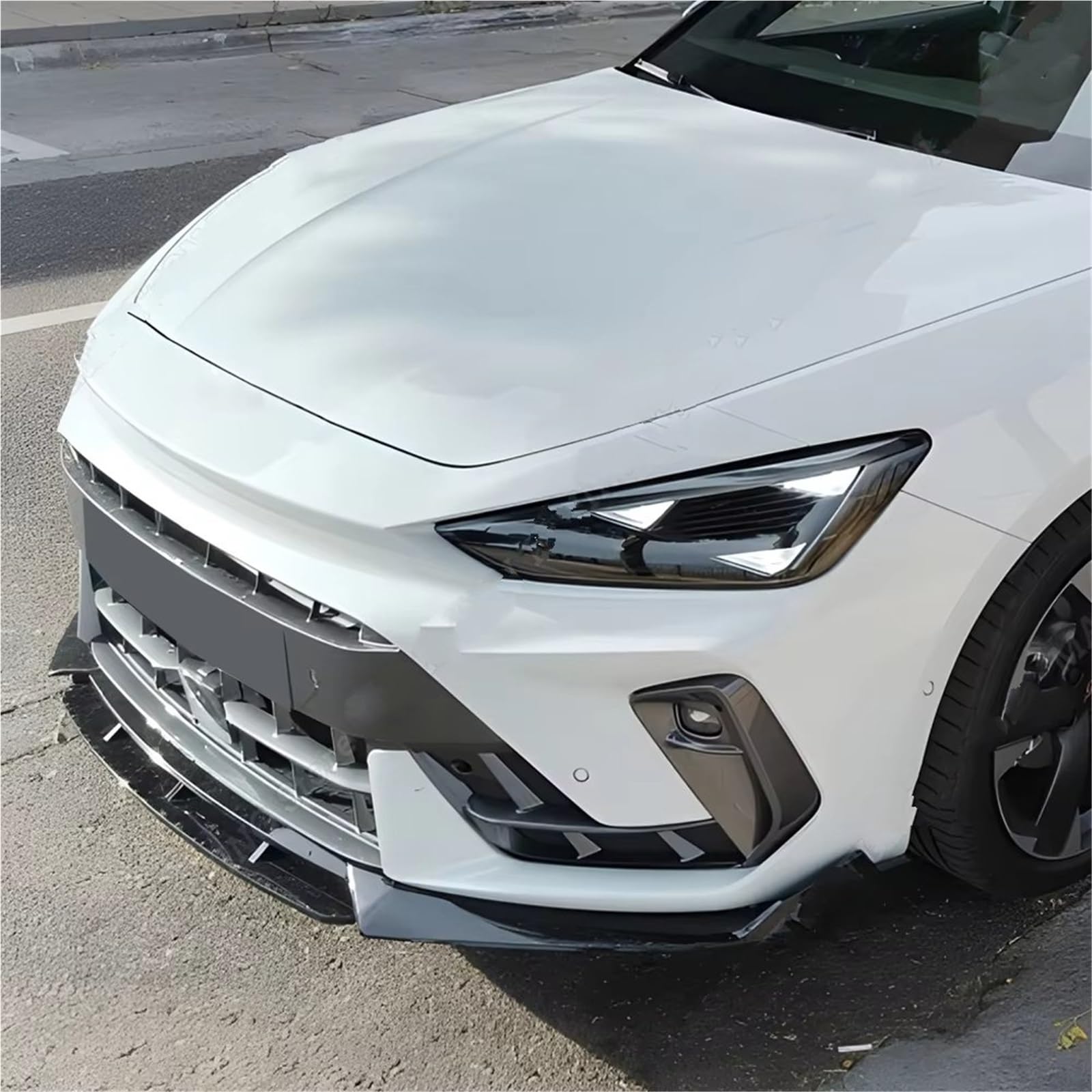 Parachoques Delantero Coche Spoiler Parachoques Delantero Negro Brillante Asiento para Cupra para Leon VZ para TSI Sportstourer VZ 2024 2025 Alerón Difusor Divisor Kit lip
