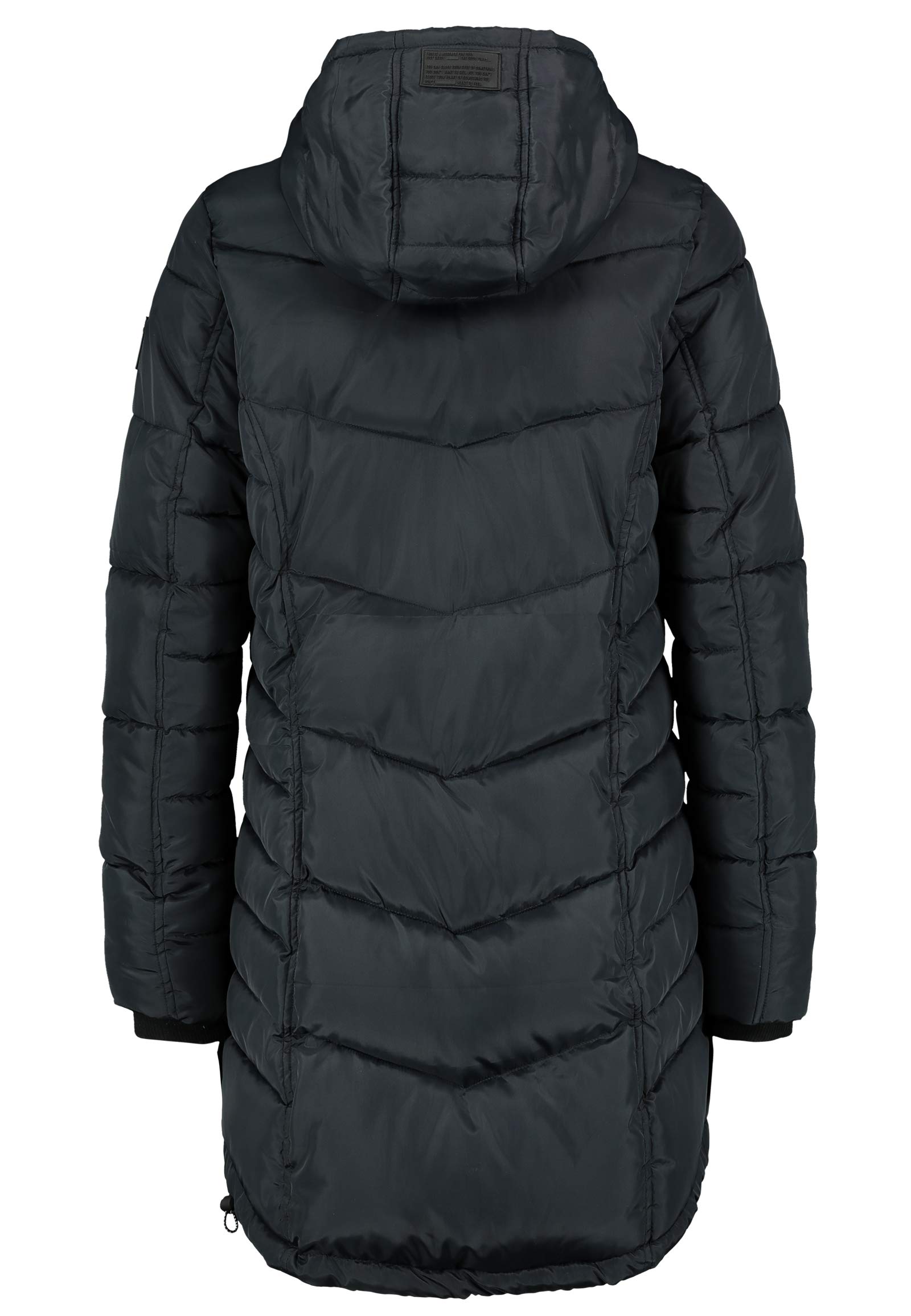 Sublevel Damen Winterjacke Stepp-Mantel mit Kapuze lang & tailliert, Outdoorjacke für Damen