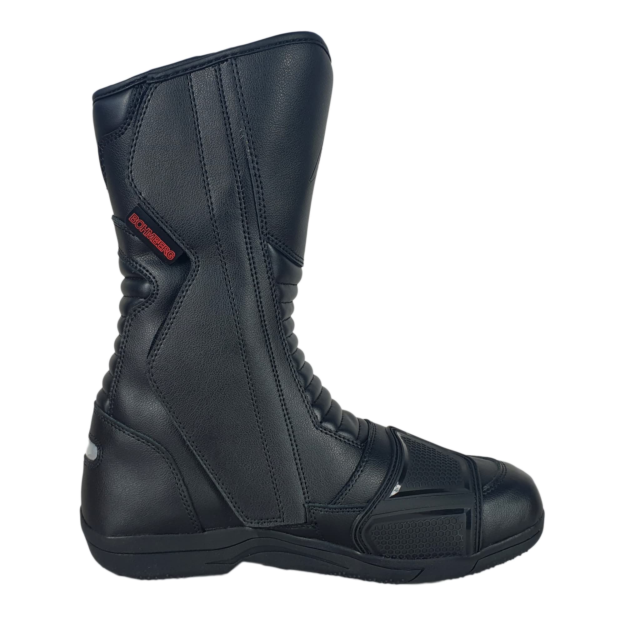 Bohmberg Viatos Bottes de moto Touring pour hommes, chaussures de motard robustes en cuir véritable