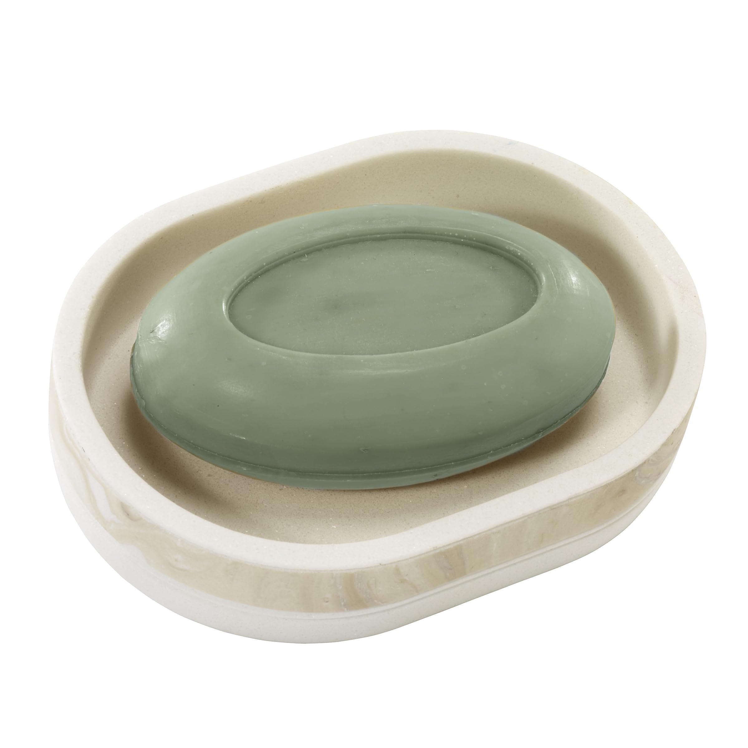 Izod Badezimmer-Zubehör-Set, handbemaltes Harz mit Marmoroptik, Farbblock-Design, dekorative Lotion-Pumpe, Seifenschale, Zahnbürstenhalter und Becher (ordentlich)