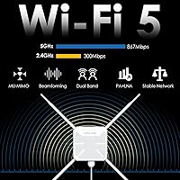 Vista 2 de WAVLINK AC1200 Outdoor WiFi Extender Wireless Access Point, 2025 Long Range Dual-Band Wi-Fi Extender, 4x7dBi Omni Antennas,PoE, Gigabit Port