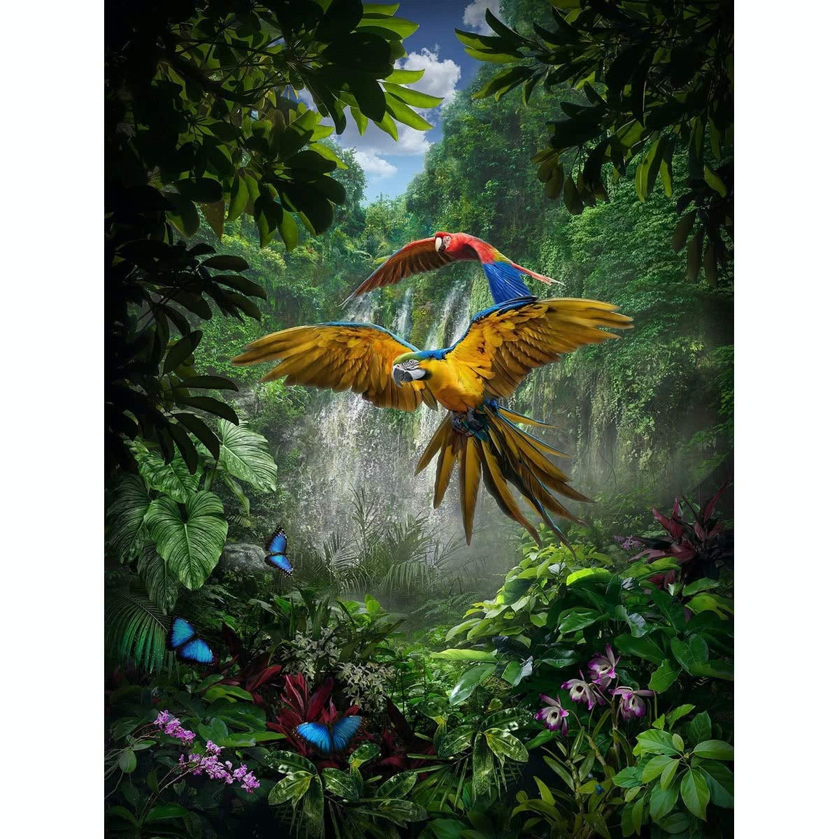 HoffmanFabrics Digital Spectrum Call of The Wild Amazon Birds 33 by 43 inches