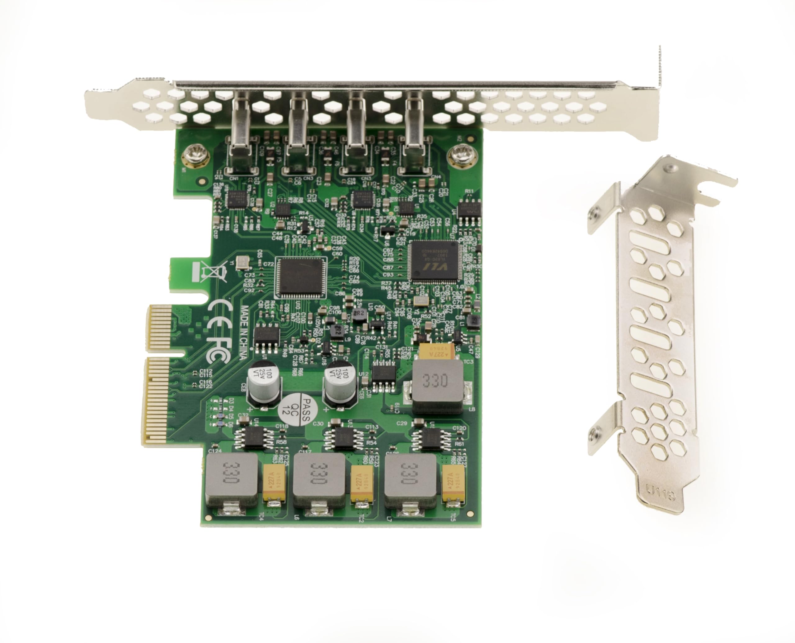 KALEA-INFORMATIQUE 4-portowa karta kontrolera PCIe USB 3.1 10G typu C z własnym zasilaniem. Za pośrednictwem chipsetu VL820 i ASM3142 USB 3.2 gen 2x1.