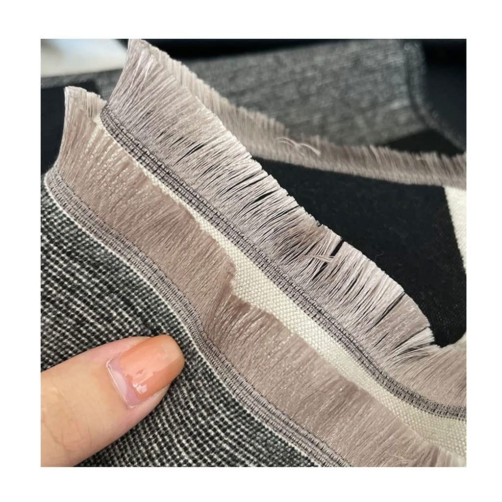 Szalik Zimowy Imitacja CashMere Scarf Retro Szaliki w kratę Kobiety Jesień i Zima Zagrubienie Ciepłe Fashion Wrap CHALL Dual-używać szaliki Szalik Szal(Black)