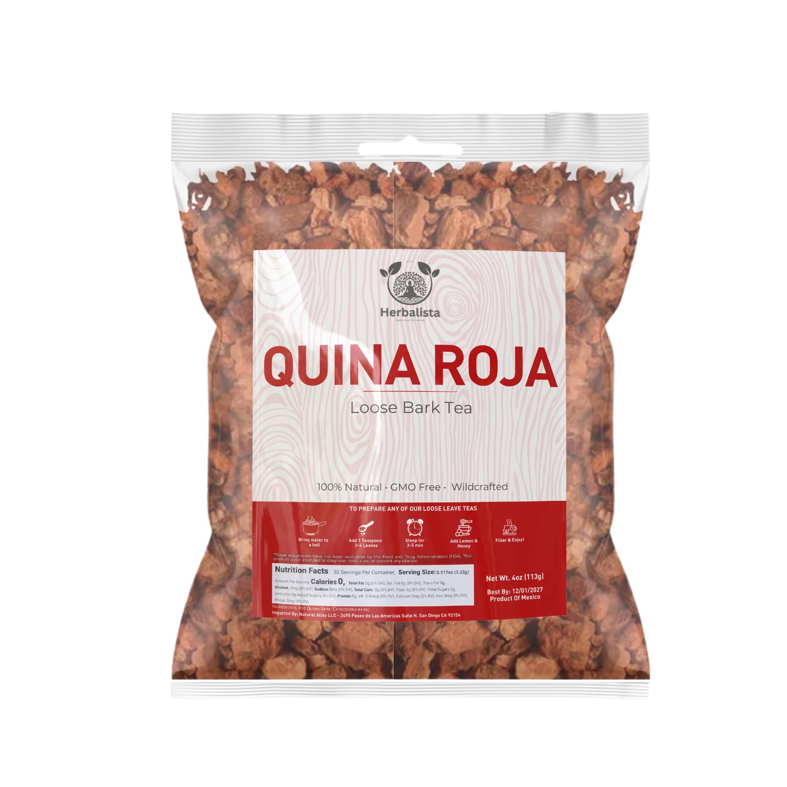Amazon.com : Herbalista - Quina Roja Bark Tea 2 oz (58g