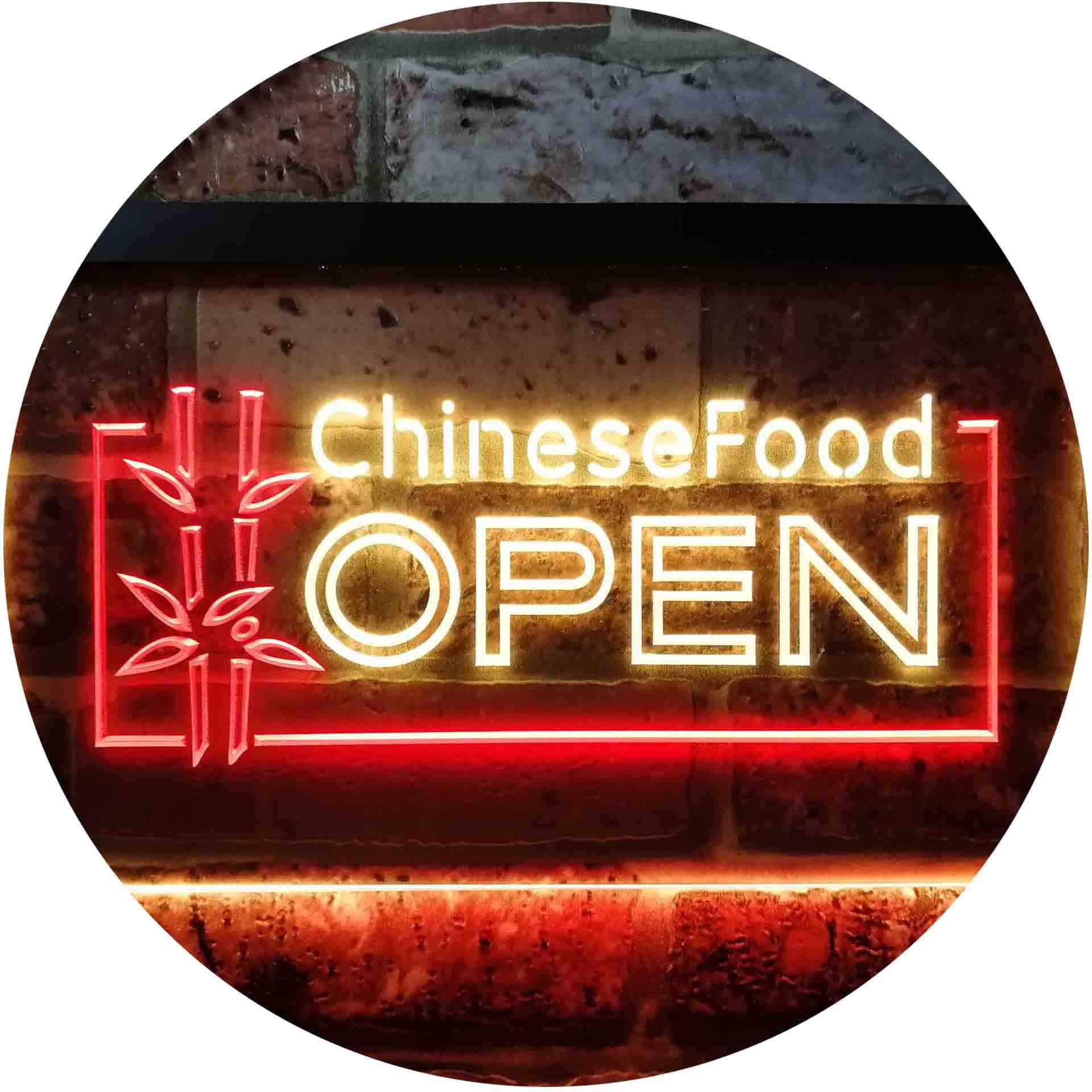 ADVPRO Chinese Food Restaurant Open Dual Color LED Neon Sign Red & Yellow 600 x 400mm st6s64-i0013-ry — image 1