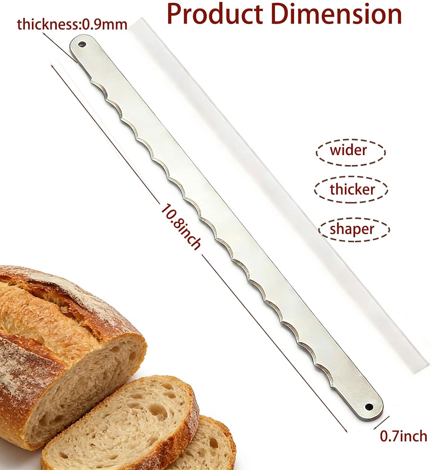Uprichya Bread Knife Replacement Blade, Bread Bow Knife Blades Refill, Bow Bread Knife Slicer Blades Only-2Pieces come with Blade Guard