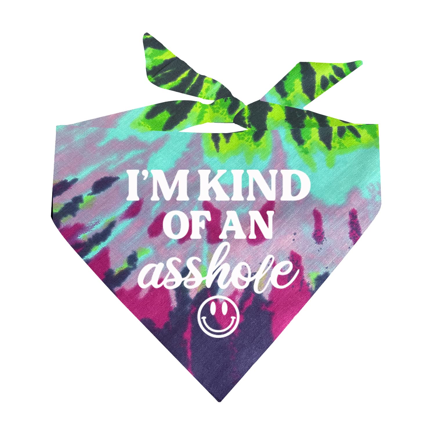I'm Kind of an A (Problem) Dog Bandana | 100% Cotton Tie Dye Triangle | Made in USA | Do Not Pet | Funny Warning for Reactive or Moody Dogs | One Size |Surge Swirl (31)