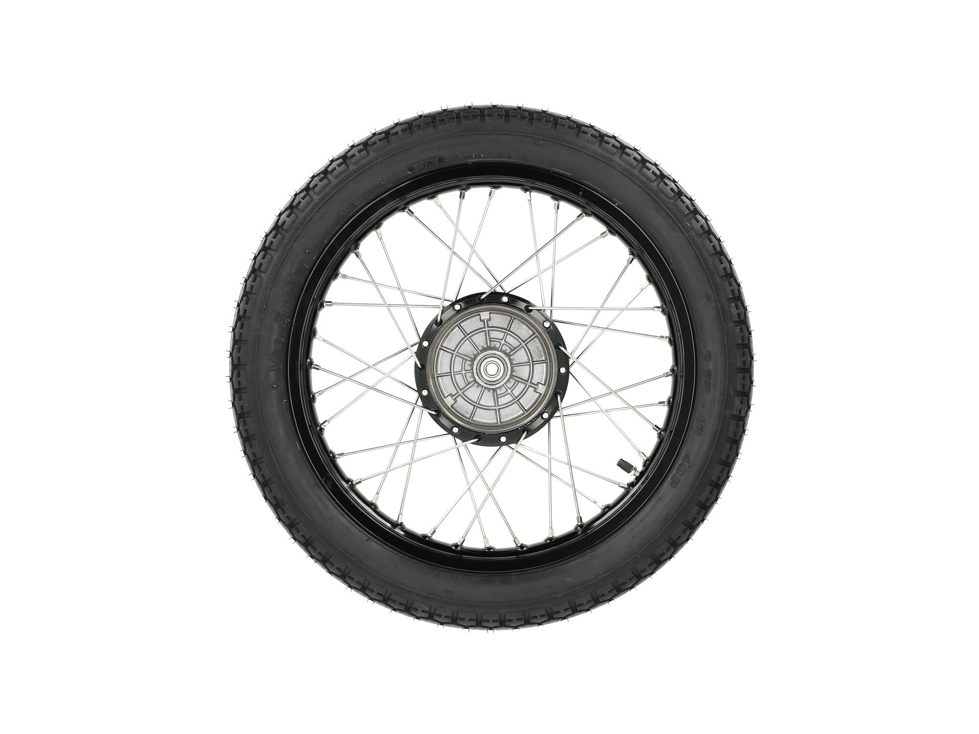 Kolo kompletne 1,5x16" Alufelge czarne + Szprychy ze stali nierdzewnej + Opona Vee Rubber VRM 015