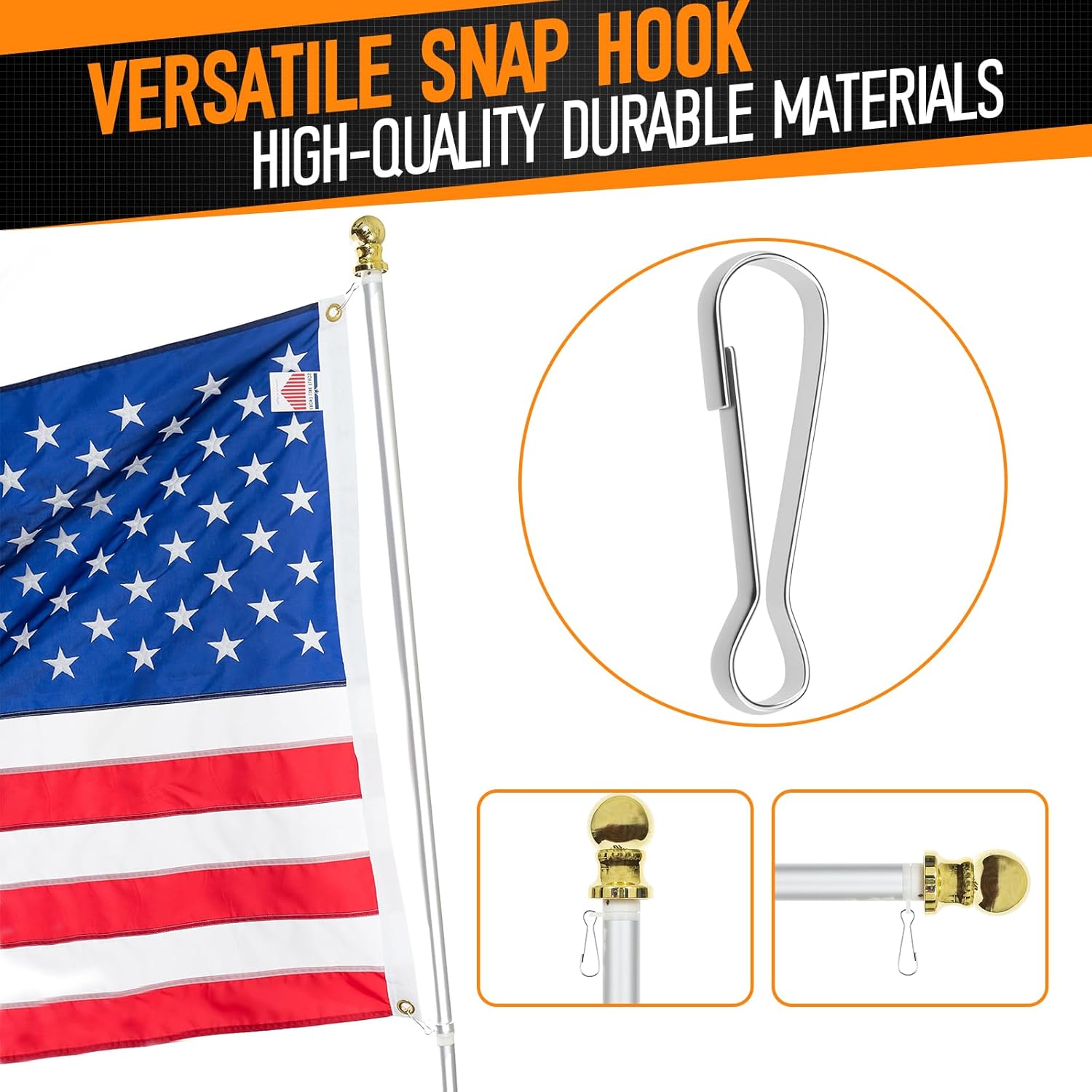 60pcs Metal Spring Hook Buckles Nickel Plated Snap Hanging Clip for Zipper, Key Chain, Plant Hanger etc. (20x 20mm & 20x 30mm & 20x 40mm) - Image 5