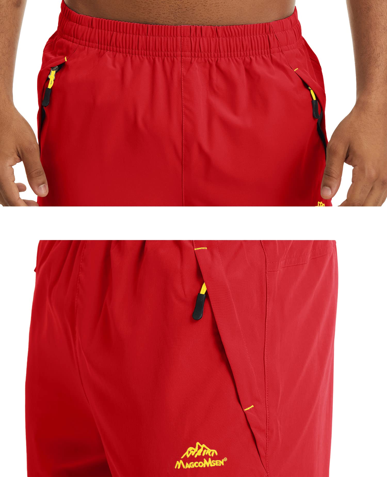 MAGCOMSEN Szybkoschnące męskie spodenki outdoorowe 3/4 z regulowanym sznurkiem do ściągania