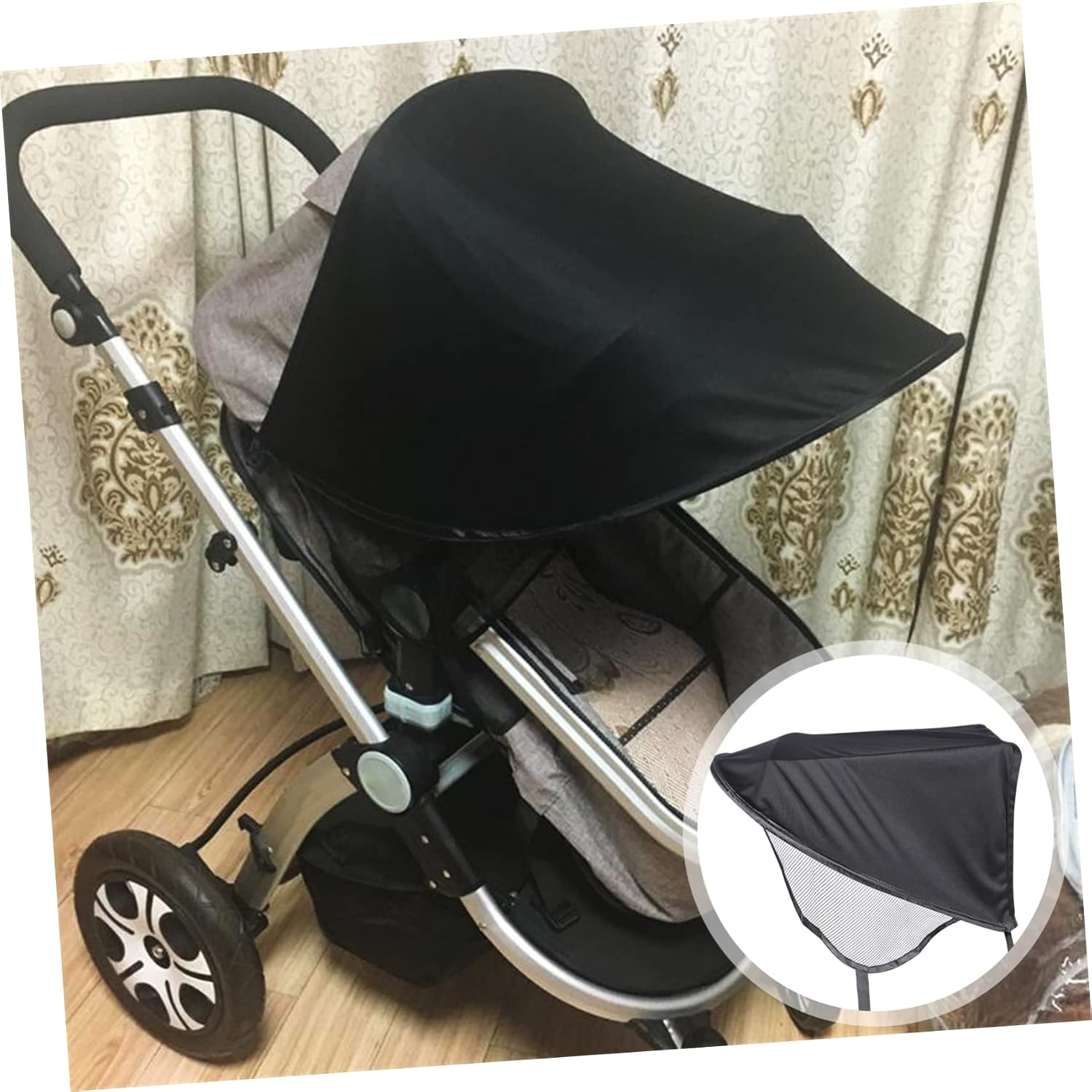 2pcs Stroller Sunshade Cover Spandex Canopy for Strollers Lengthened Design for Wide Coverage Multi Purpose from Sunlight and Rays Easy Installation