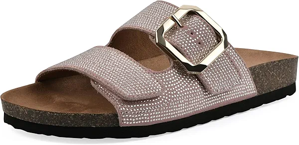 WHITE MOUNTAIN Women's Granitas Double-Strap Signature Comfort-Molded Footbed Sandal