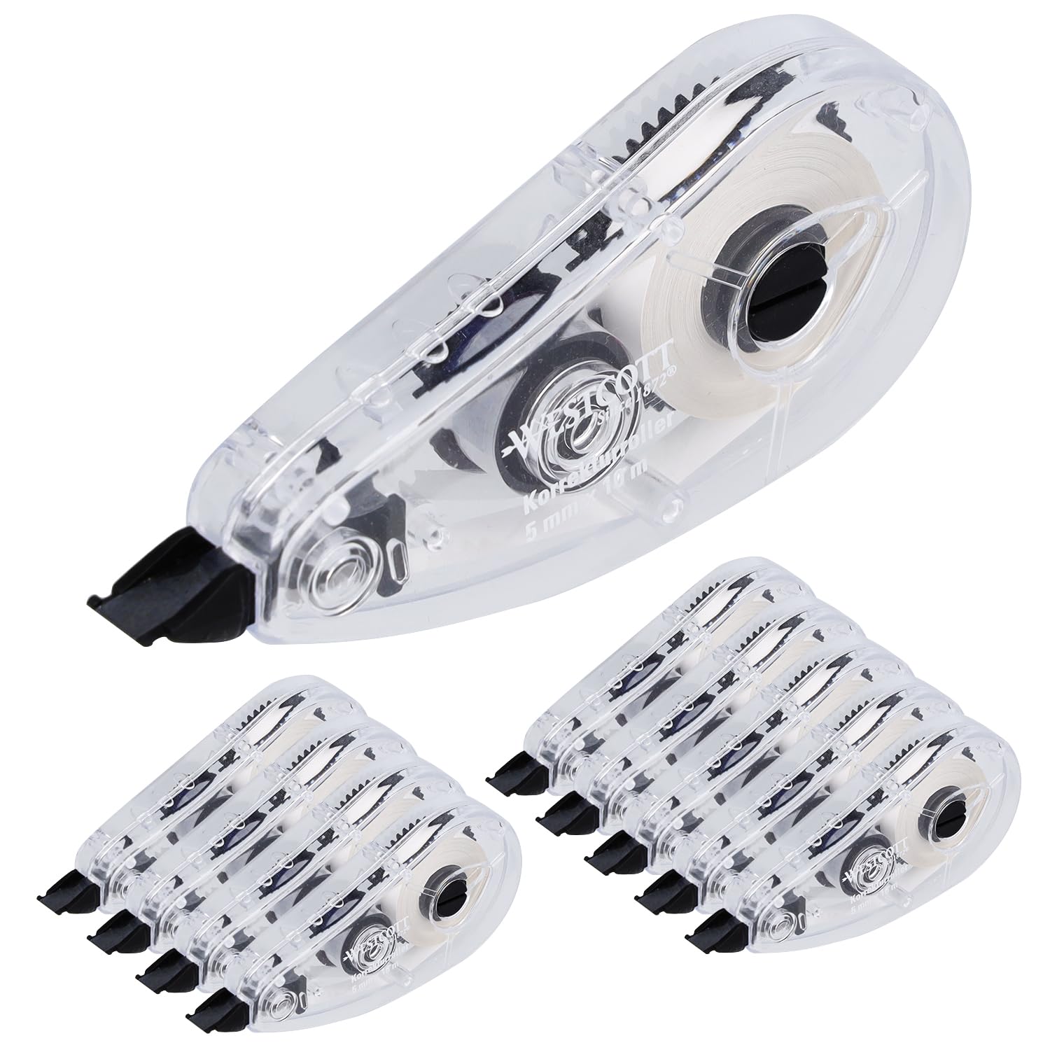 Westcott correction tape midway 10 pcs | correction roller with white correction layer 10m x 5mm | precise, highly opaque and can be written on immediately | E-743918 00