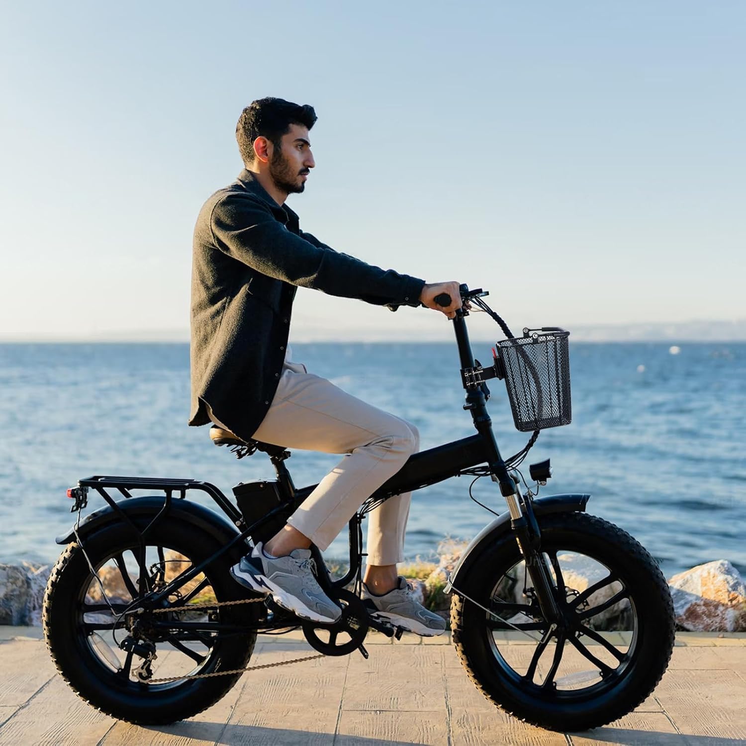 CXWXC Scooter‑Korb mit Griff – Schnell Abnehmbarer Frontkorb für E‑Scooter – Fahrradkorb mit Fester Halterung, passend für Klappräder, Tret- und Knie‑Scooter