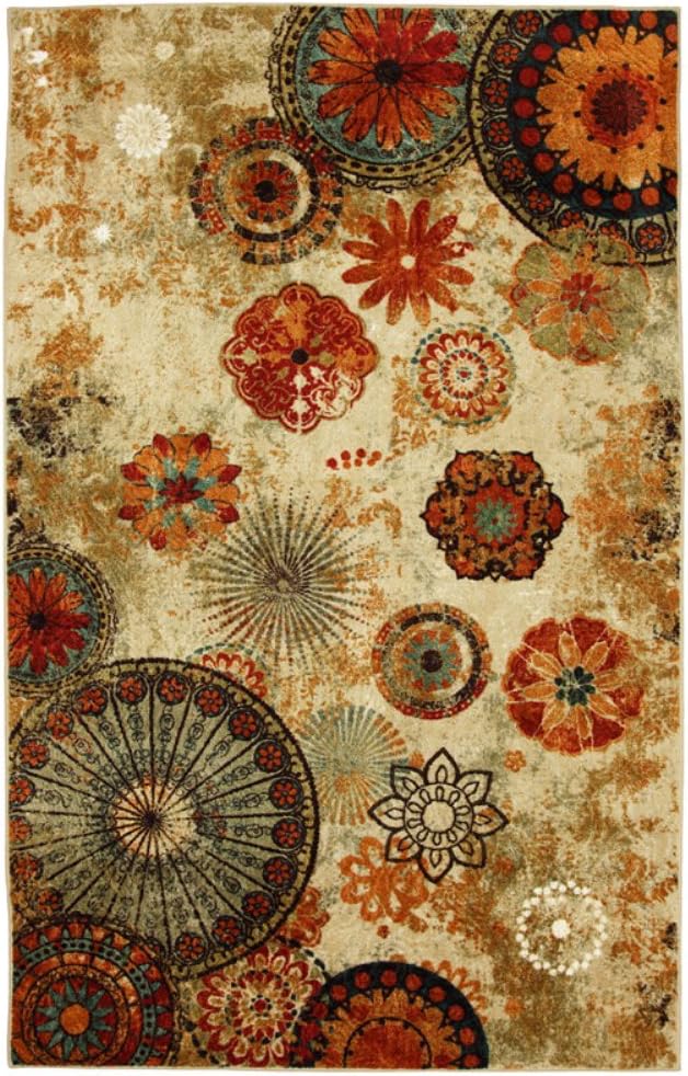 Mohawk Home Caravan Ornamental Floral Medallion 2' 6" x 3' 10" Area Rug - Orange - Perfect for Living Room, Dining Room, Office