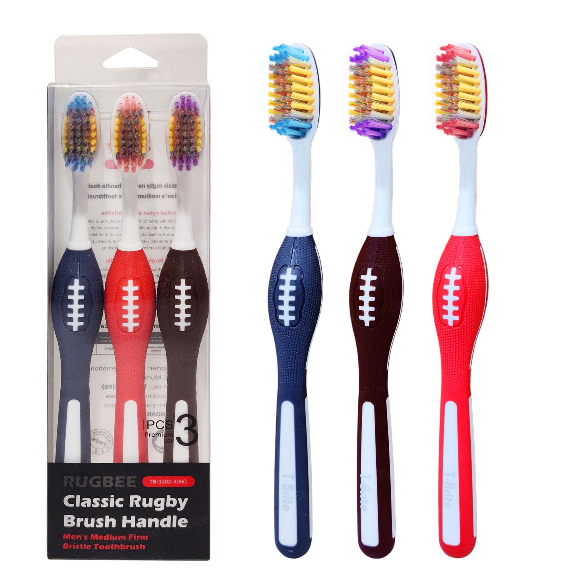 FunBlast Tooth Brush Set - Pack of 3 Pcs Toothbrush for Men & Women, Medium Bristles for Sensitive Teeth with Non-Slip Handle Design, Manual Tooth Brush for Adults (Multicolour)-image-49