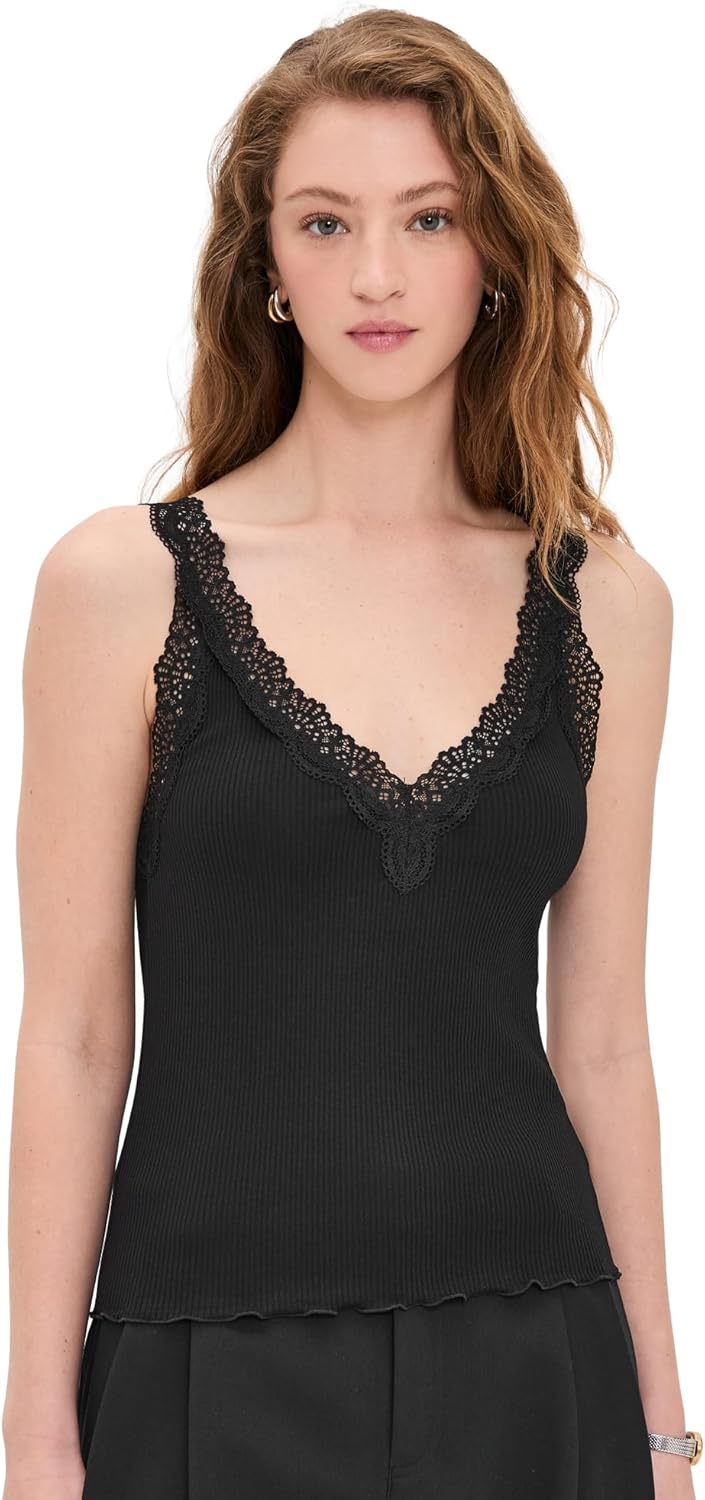 Madewell Women's Lace-Trim Ribbed Tank Top