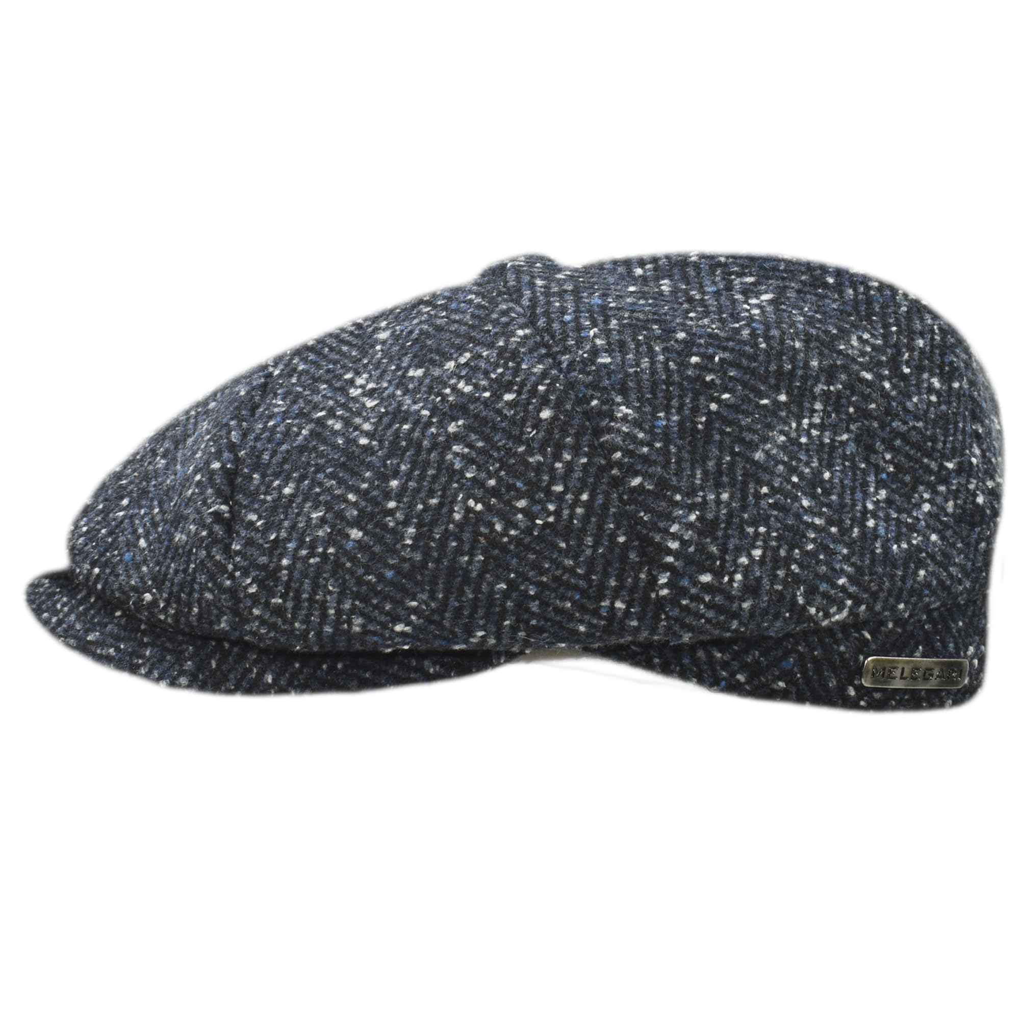 Melegari Czapka Gloucester | Newsboy Donegal Tweed Cap | Wyprodukowano we Włoszech | Mężczyźni/Kobiety | Jesień Zima