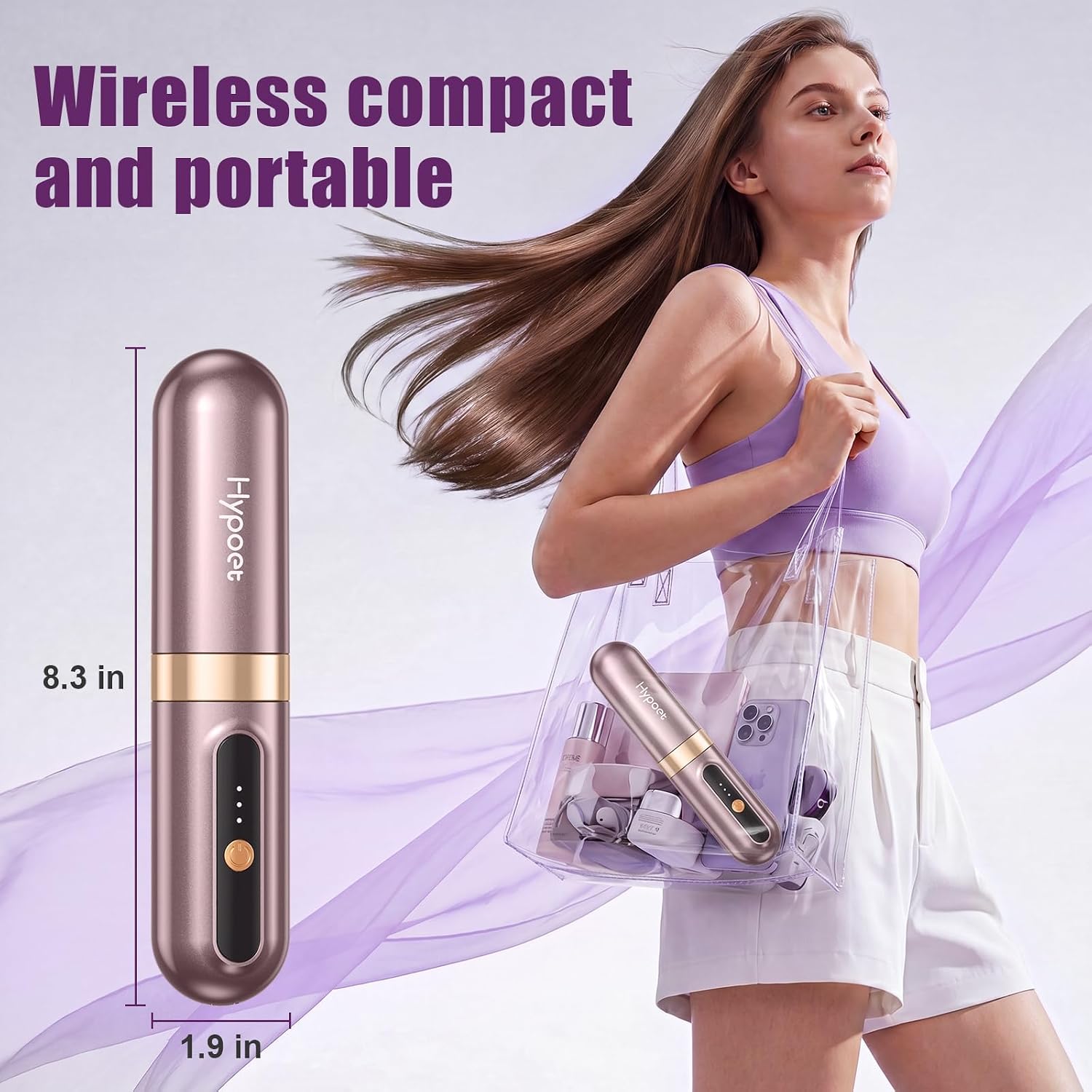 Go Brush Pro 2026,Cordless Hair Straightener Brush, Ionic & Anti-Frizz, Ceramic Tourmaline MCH Fast Heating, Anti-Scald, Type-C Fast Charging, Portable Cordless Hair Straightener Brush for Women