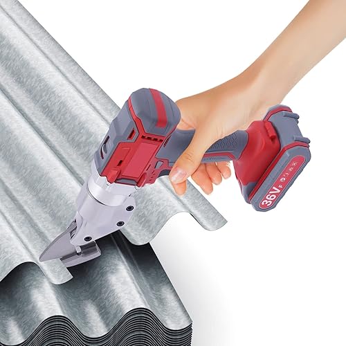 Miniatura 2 de BANLICALI Tijeras de chapa metálica, 36 V 600 W, tijeras eléctricas de metal con batería y caja, tijeras para techos de chapa para hierro, aluminio,