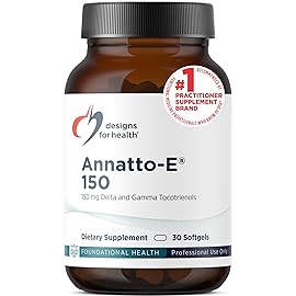 Designs for Health Annatto-E 150mg Tocotrienols - DeltaGold Vitamin E Complex Supplement with Delta + Gamma Tocotrienols - Cardiovascular, Healthy Aging + Antioxidant Support - Non-GMO (30 Softgels)