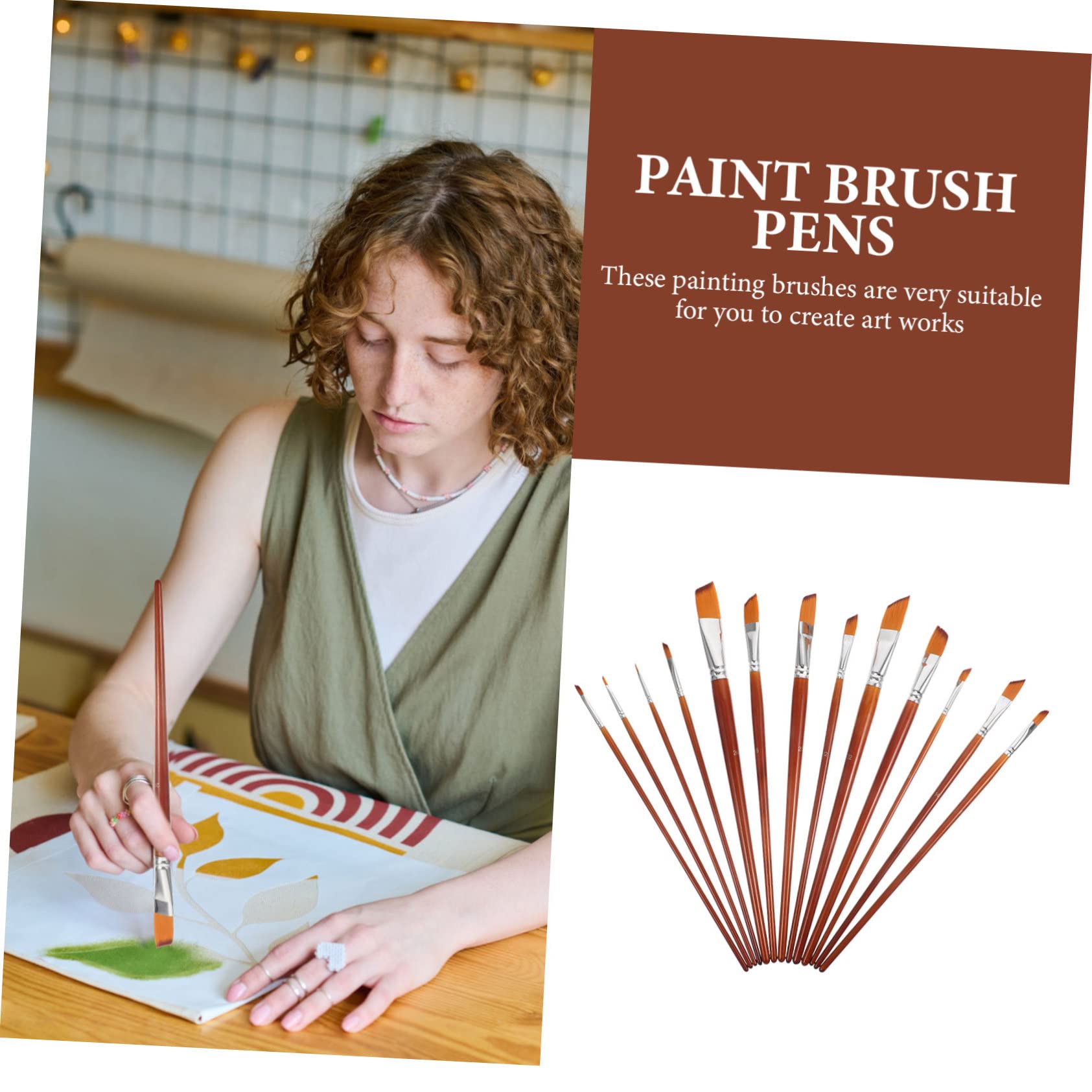 SHINEOFI 26 Piezas Pincel Acuarela Pincel Arte Pigmento Mural Trajes Lino Suministros para Estudiantes Traje Lino Pinceles para Pintar Pintura a Granel Cabello Corto Madera