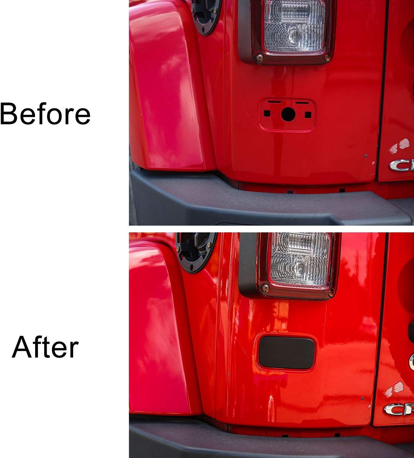 Voodonala for Jeep JK Rear License Plate Deletion Panel Bracket Delet for 2007-2018 Jeep JK JKU, Black 1PC