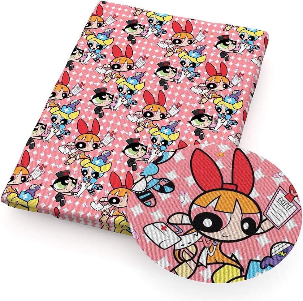 Amazon | パワーパフガールズ 布 生地 ハギレ 布地 パッチワーク