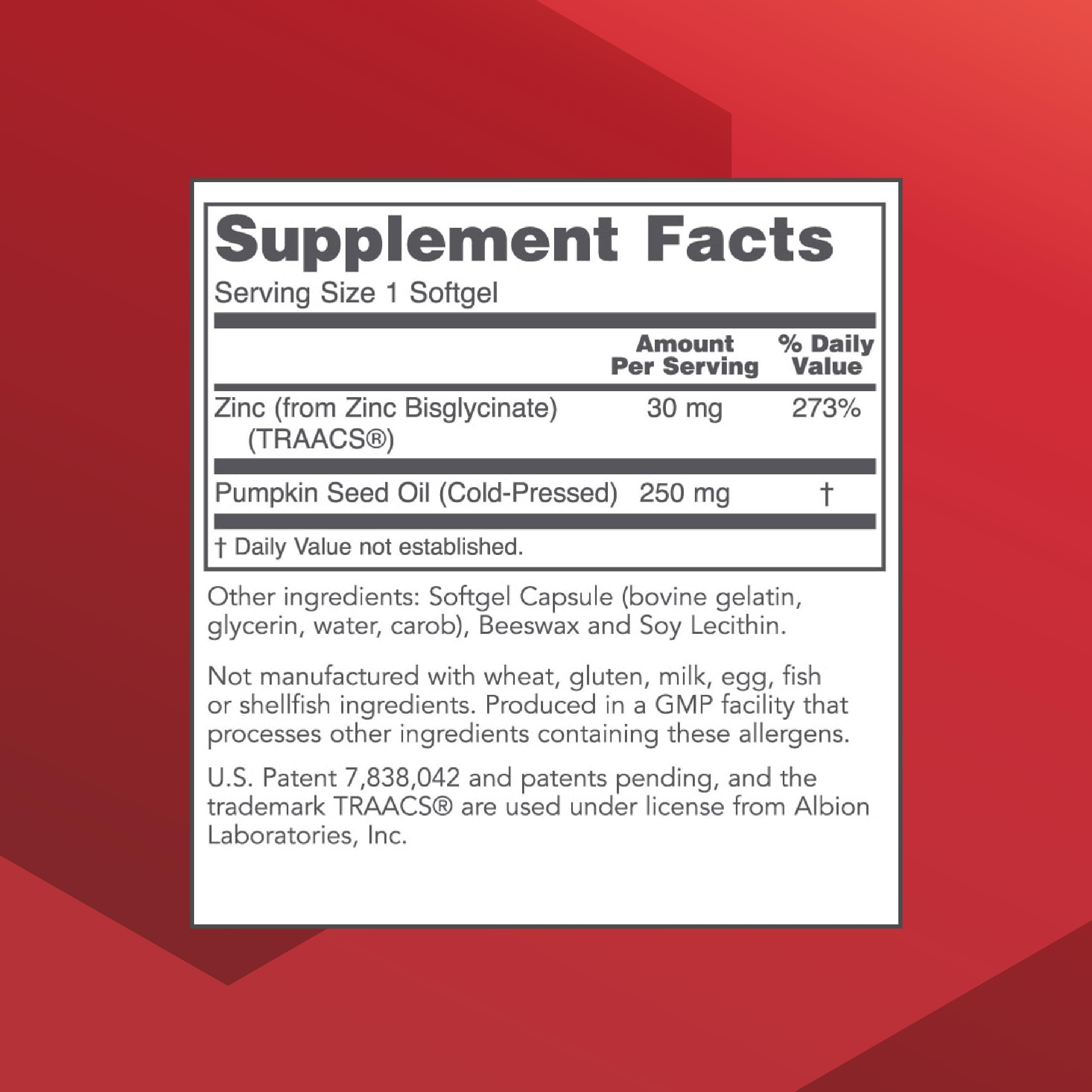 Protocol for Life Balance Zinc Glycinate 30mg, 120 Softgels — Amazon image 2