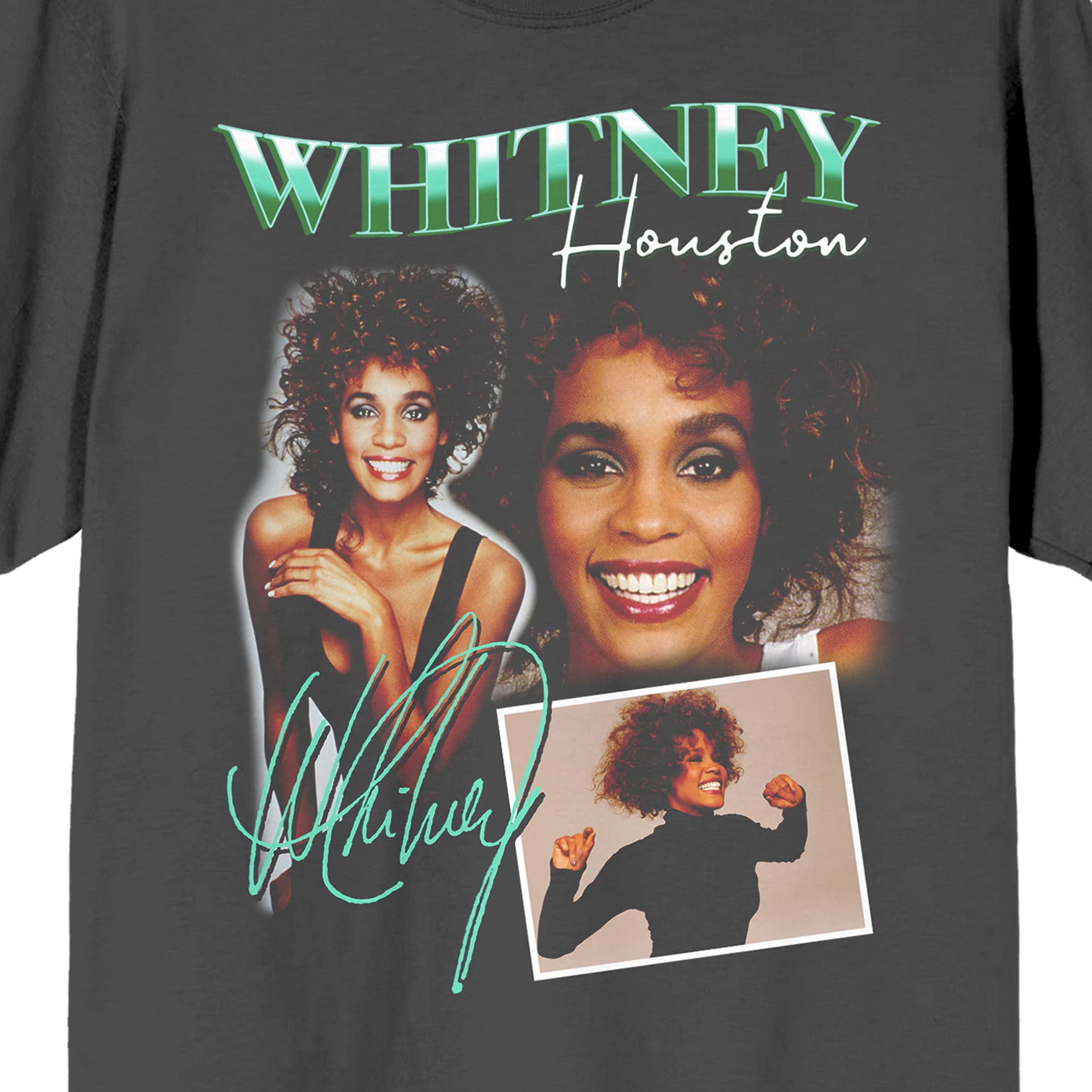 Bioworld Whitney Houston Rittrait Collage - Maglietta unisex per adulti, colore: antracite